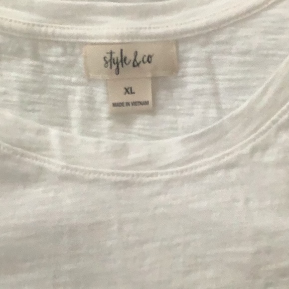 Style & Co Womens Cotton Cold Shoulder T-Shirt - Picture 3 of 4